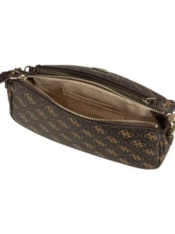 GUESS Damen Umhängetasche - Noelle II Double Pouch CB 72710 Logo in braun