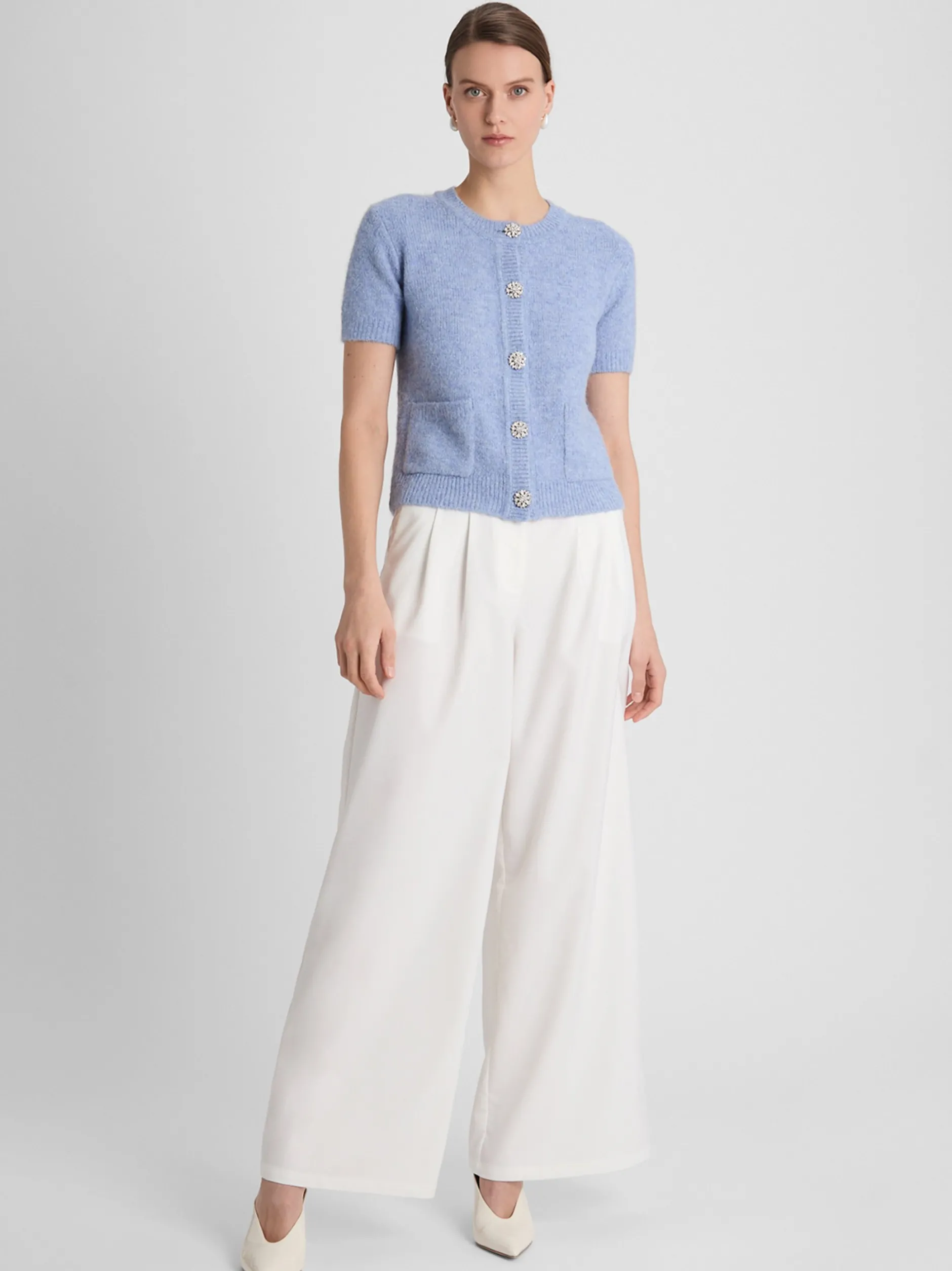 Guido Maria Kretschmer Damen Strickjacke mit Alpaka und Wolle - Daphne in hellblau