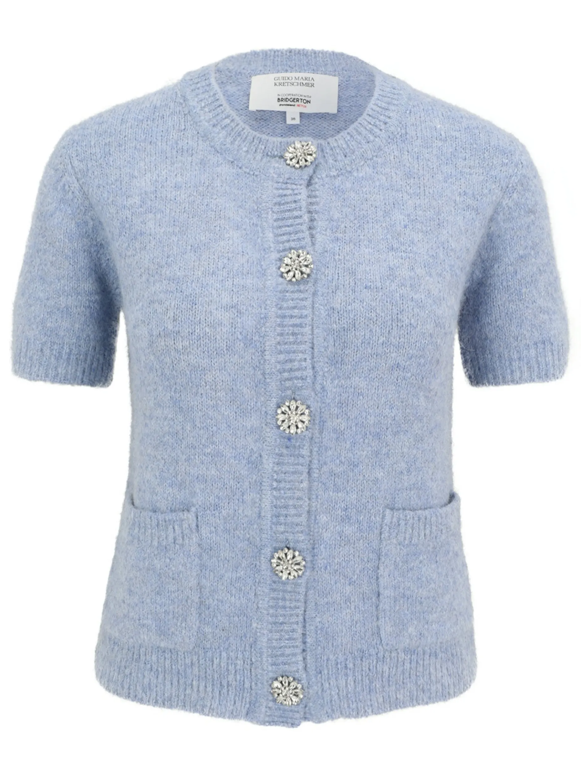 Guido Maria Kretschmer Damen Strickjacke mit Alpaka und Wolle - Daphne in hellblau