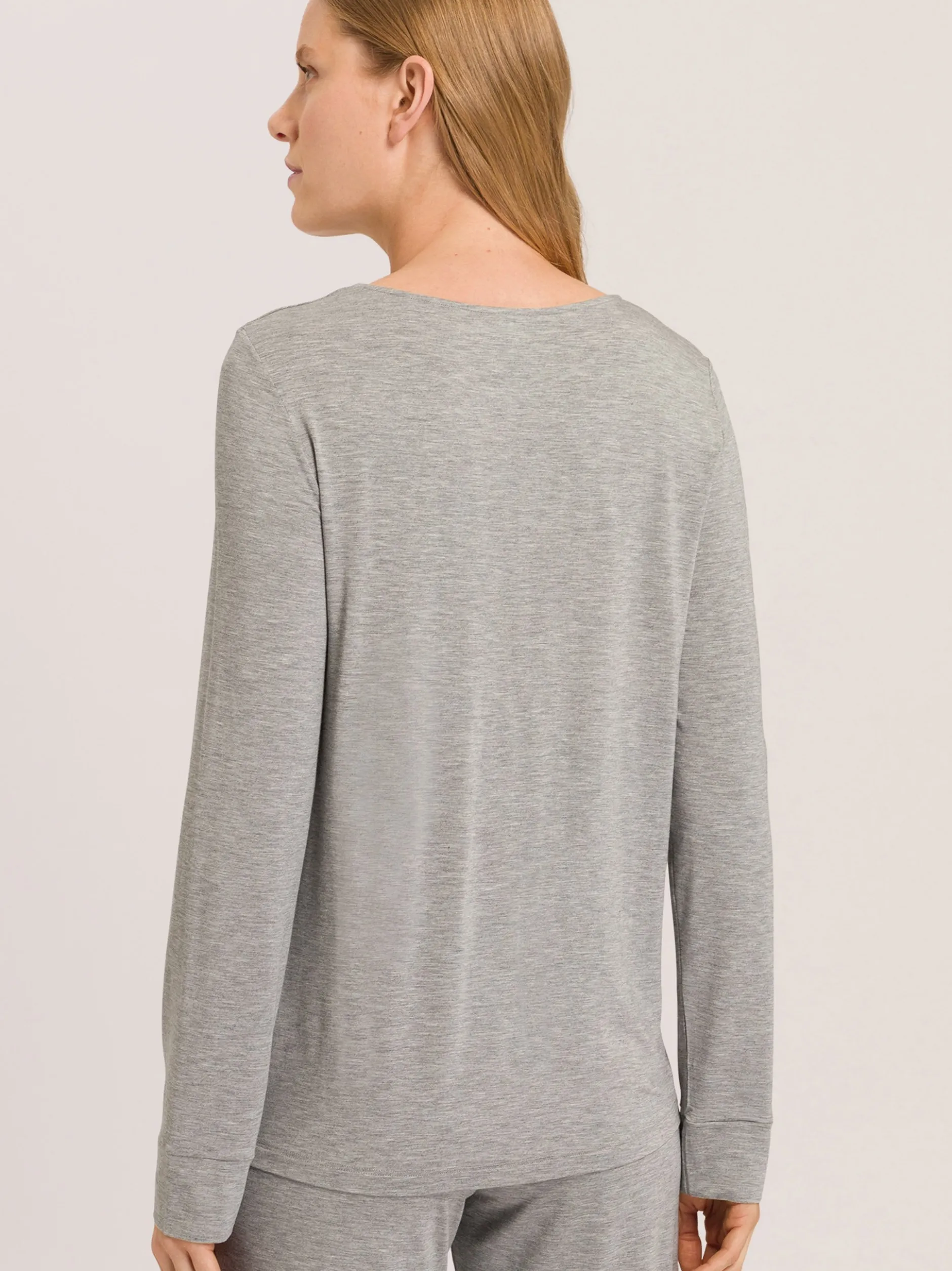 Hanro Damen Longsleeve - Natural Elegance in grau