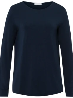 Hanro Damen Longsleeve - Natural Elegance in marine