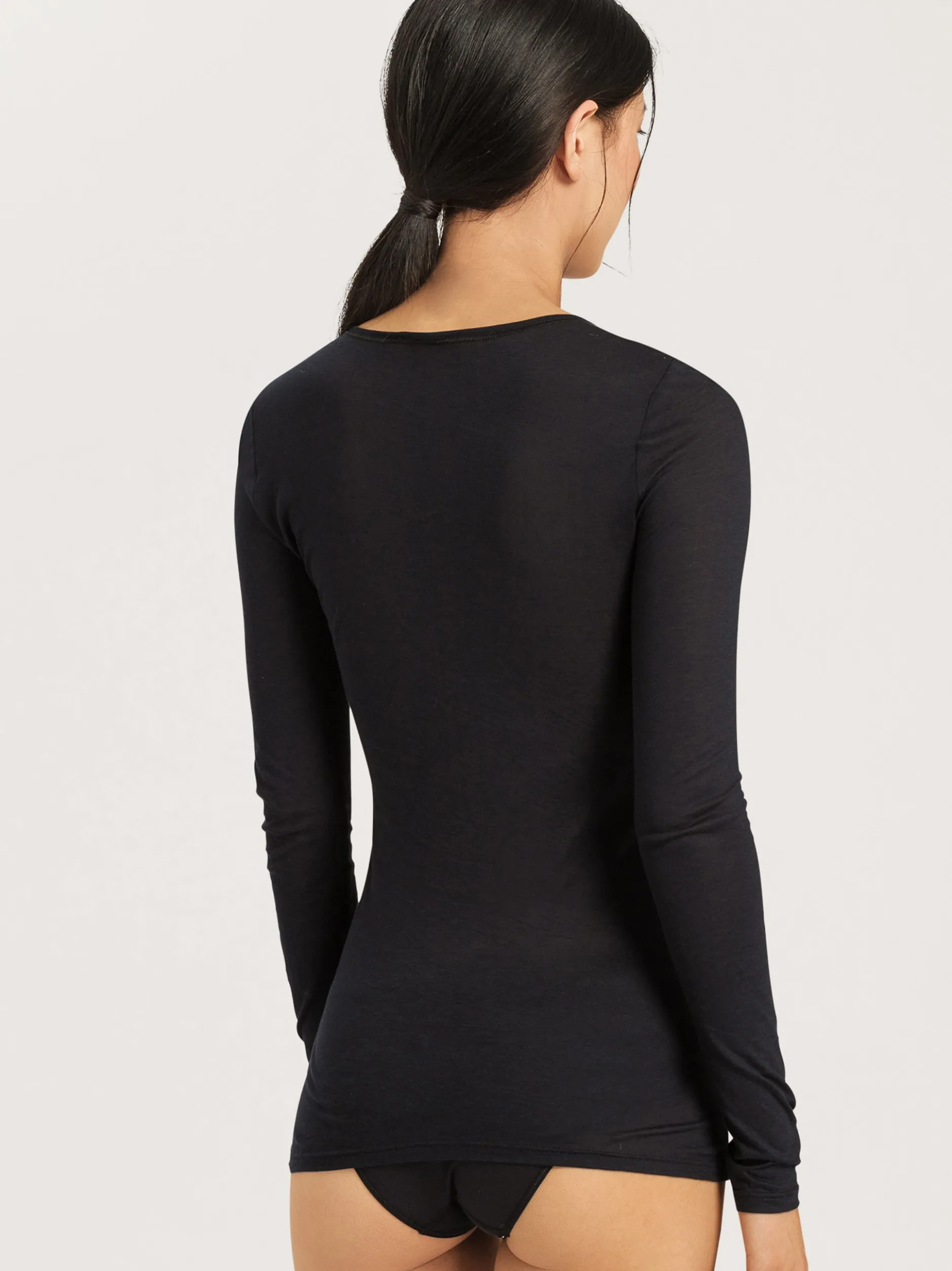 Hanro Damen Longsleeve - Ultralight in schwarz