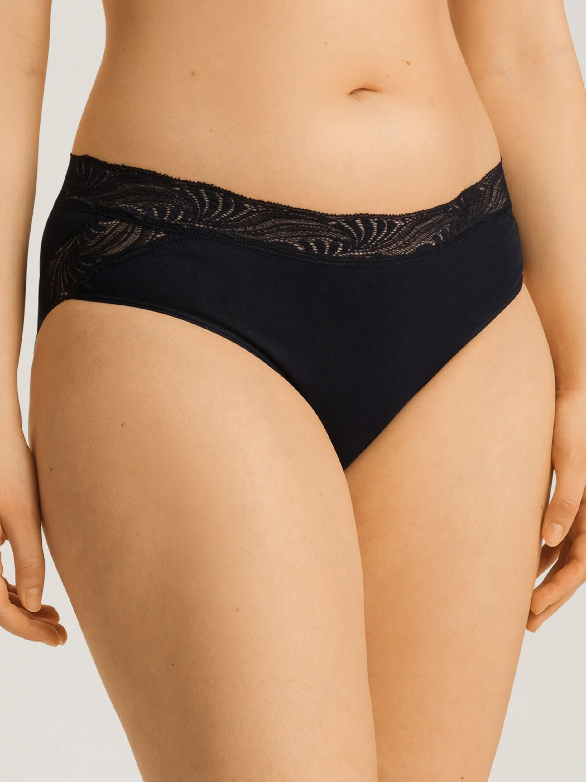 Hanro Damen Midislip - Cotton Delight in schwarz