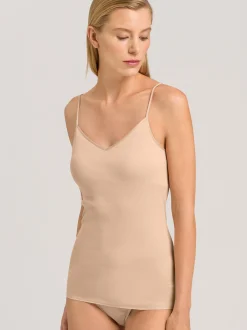 Hanro Damen Spaghettitop - Cotton Seamless Padded in beige