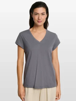 Hanro Damen T-Shirt in anthrazit - Ärmel: kurzarm