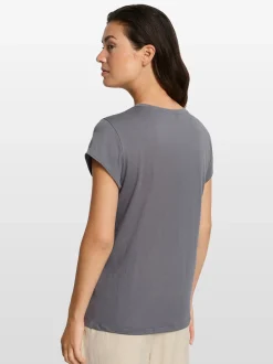 Hanro Damen T-Shirt in anthrazit - Ärmel: kurzarm