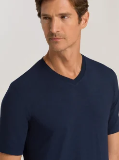 Hanro Herren V-Shirt - Casuals in marine