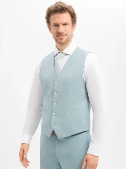Hechter Paris Herren Baukasten-Weste mit Schurwolle in aqua