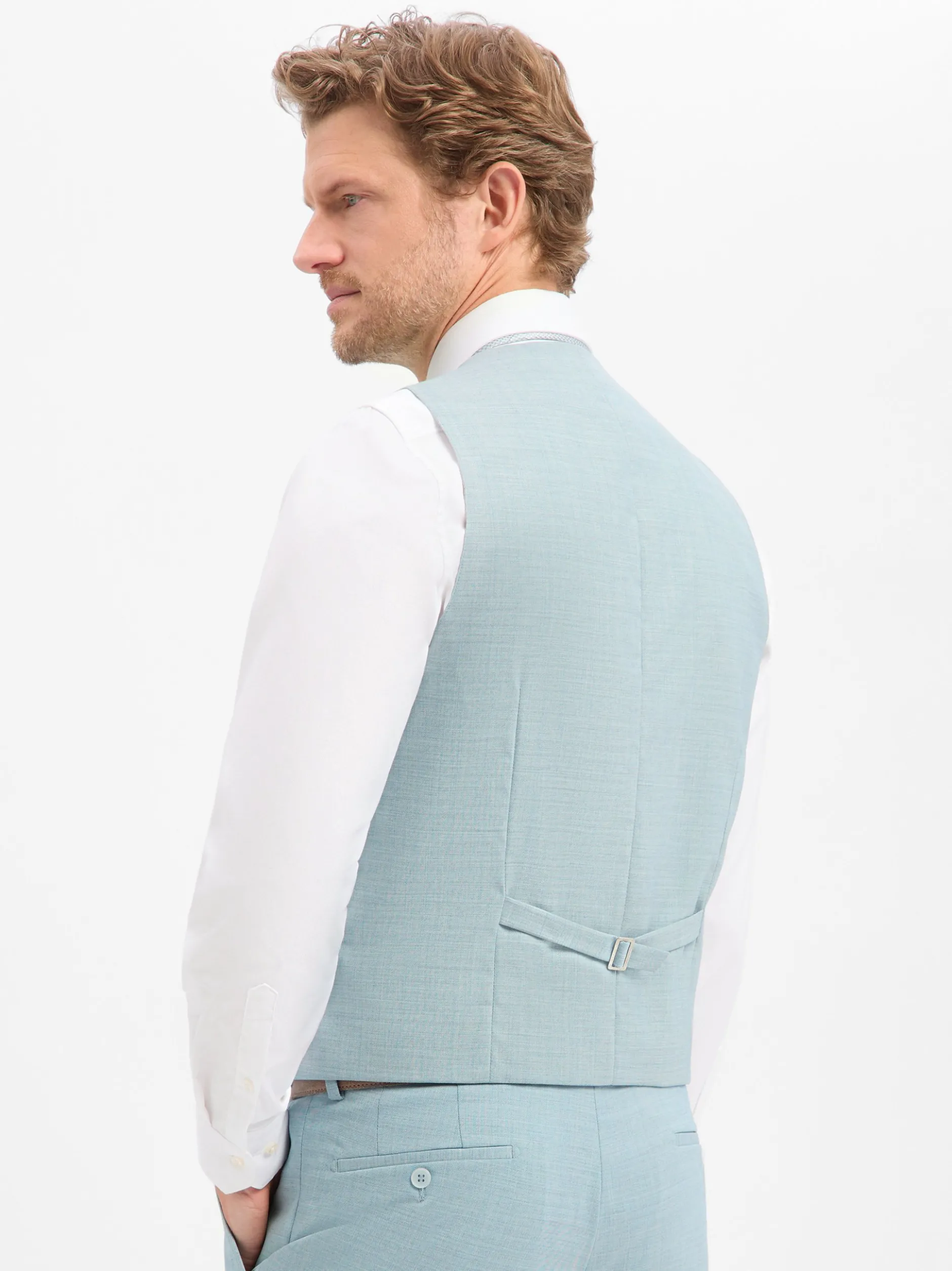 Hechter Paris Herren Baukasten-Weste mit Schurwolle in aqua