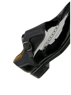 Henry Stevens Damen Schnallenschuhe – Ella FBSM in schwarz