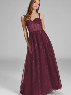 Hey Kyla Damen Abendkleid in aubergine silber