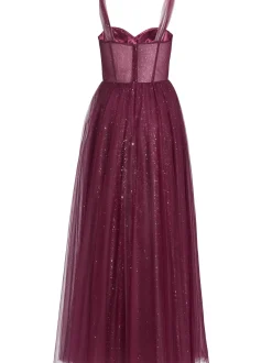 Hey Kyla Damen Abendkleid in aubergine silber