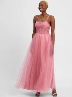 Hey Kyla Damen Abendkleid in altrosa - Ärmel: ohne Arm