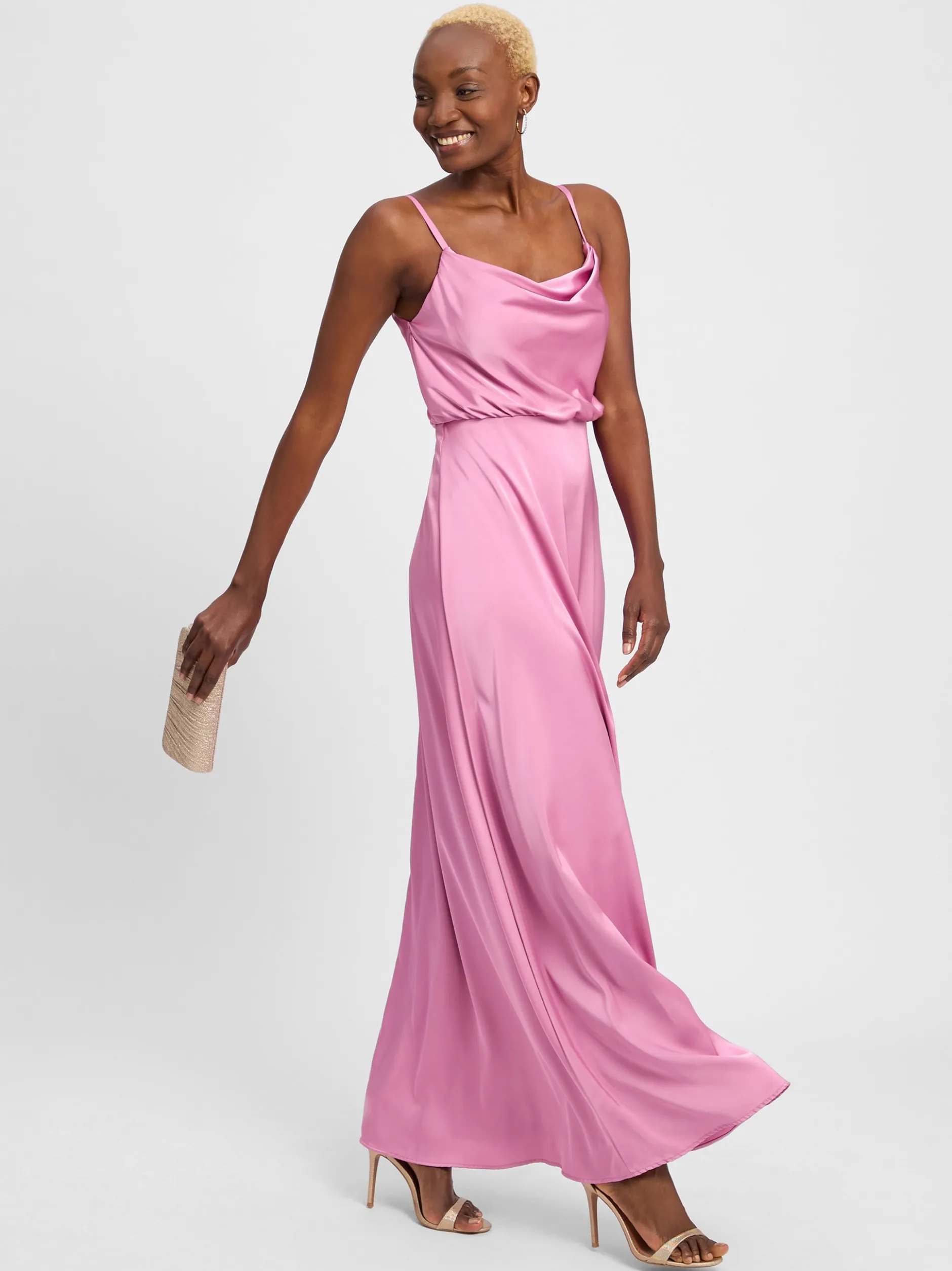 Hey Kyla Damen Abendkleid in altrosa - Länge: lang