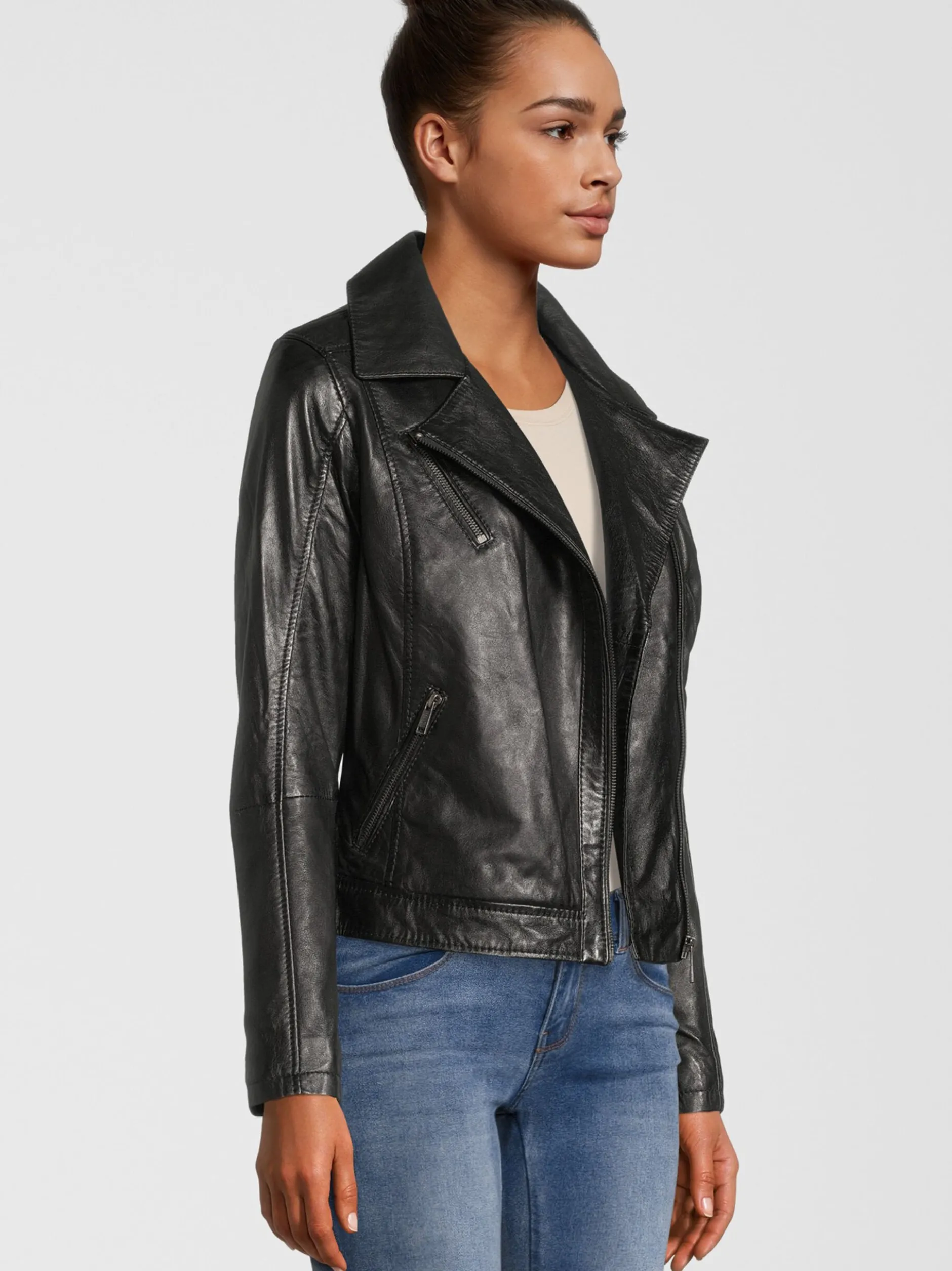 HIS Damen Lederjacke - SABINA in schwarz