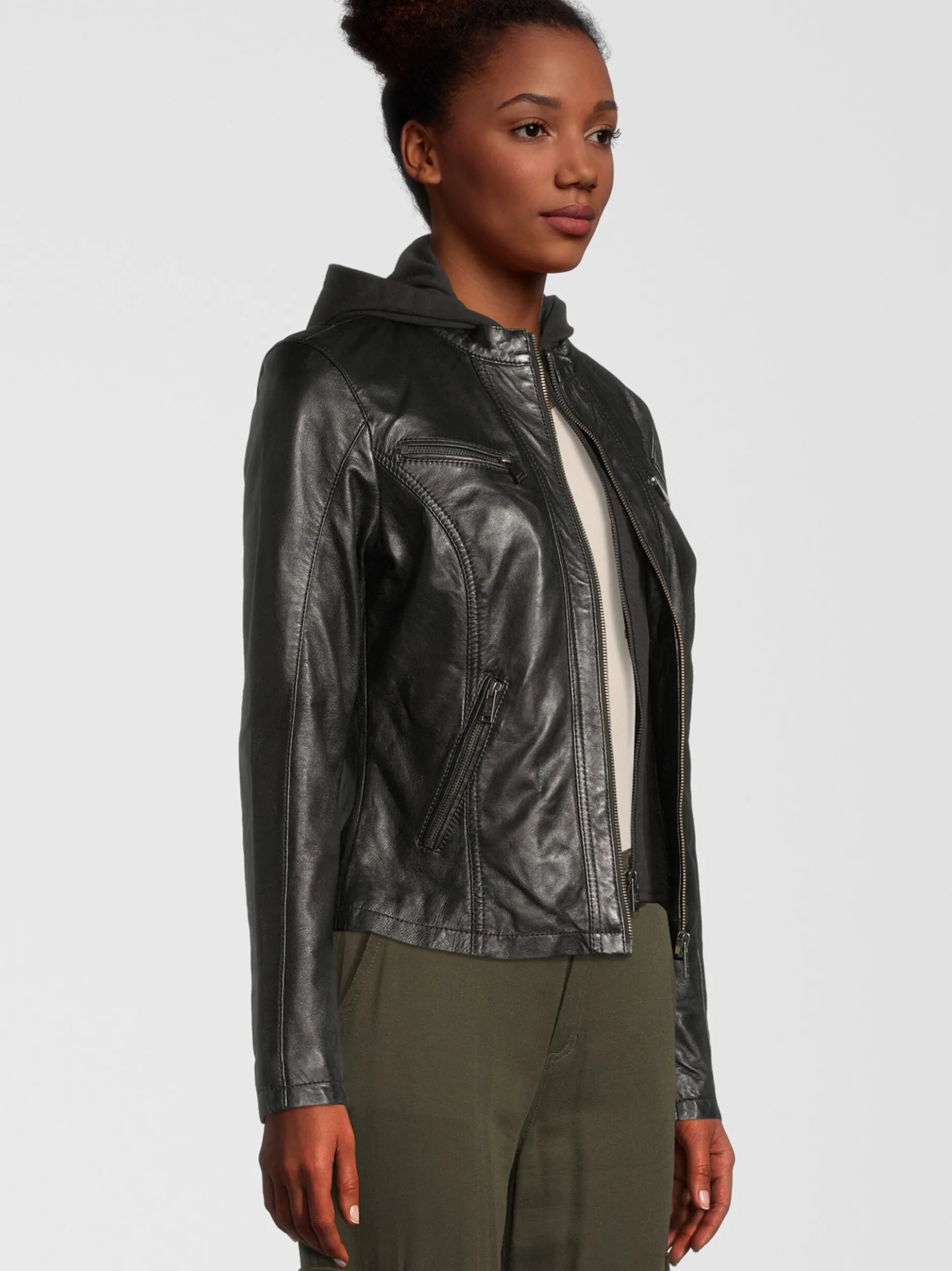 HIS Damen Lederjacke - SABRINA in schwarz