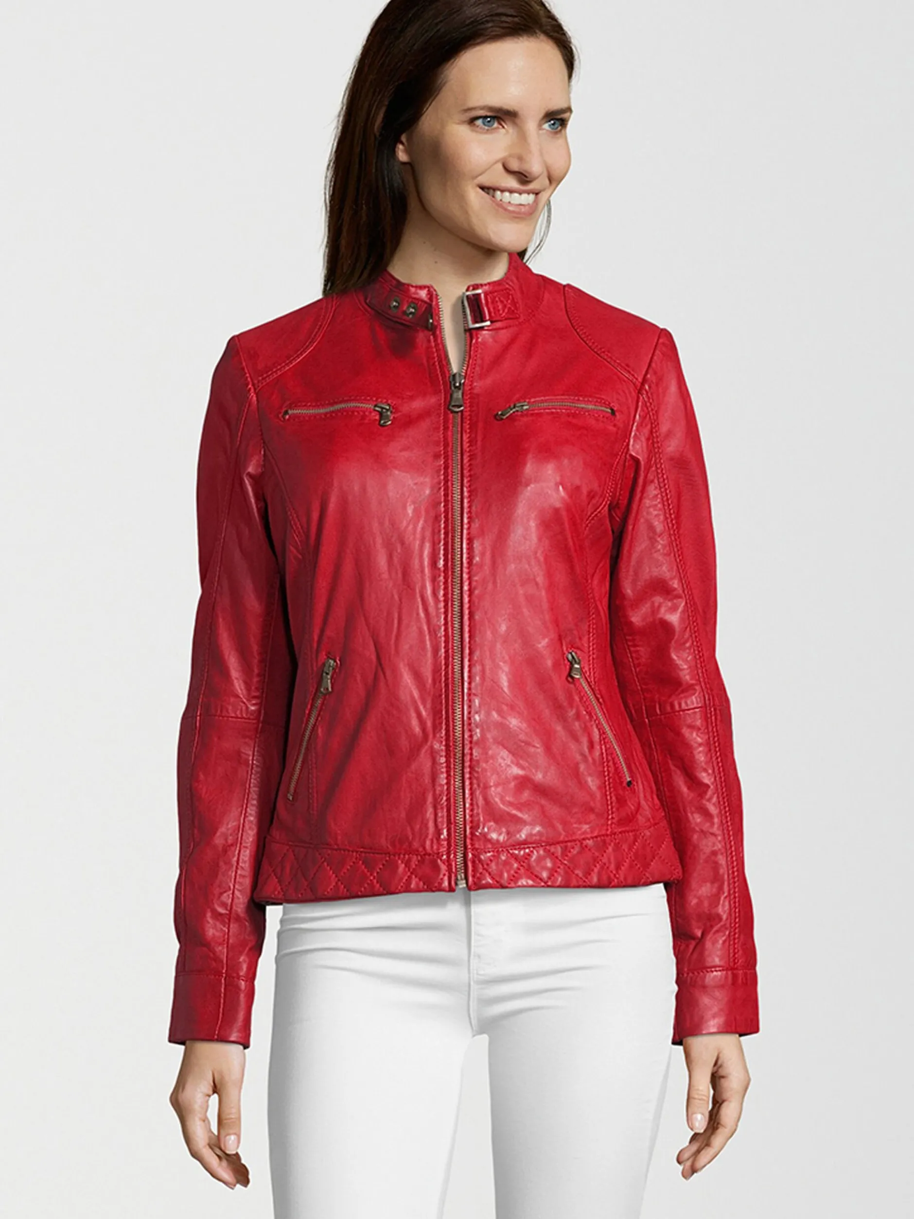 HIS Damen Lederjacke - SAIMINA in rot