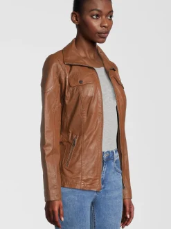 HIS Damen Lederjacke - SCARLET in cognac