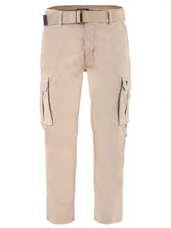 HIS Herren Cargohose - Cotton Heritage (mit Gürtel) in beige