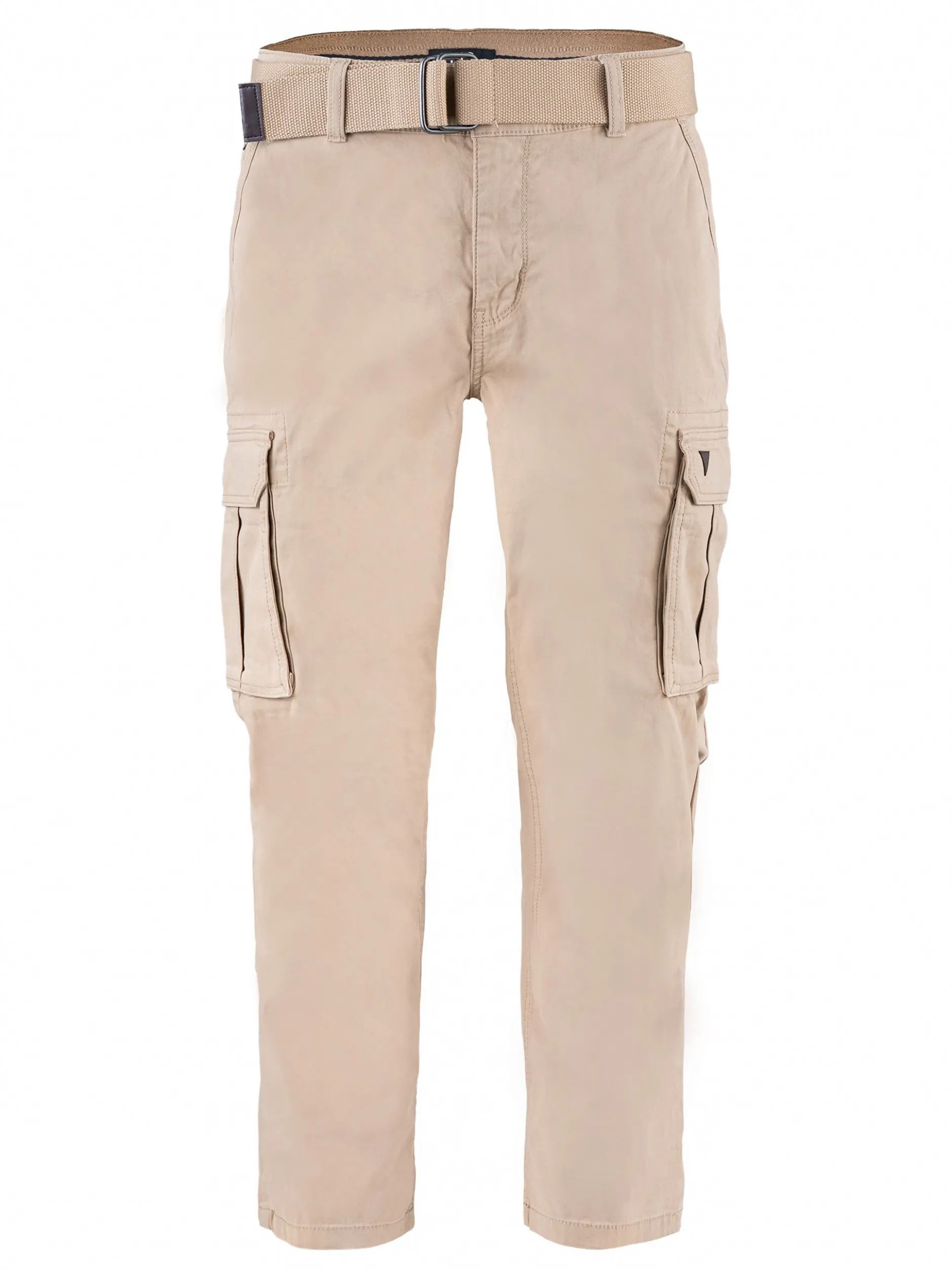 HIS Herren Cargohose - Cotton Heritage (mit Gürtel) in beige