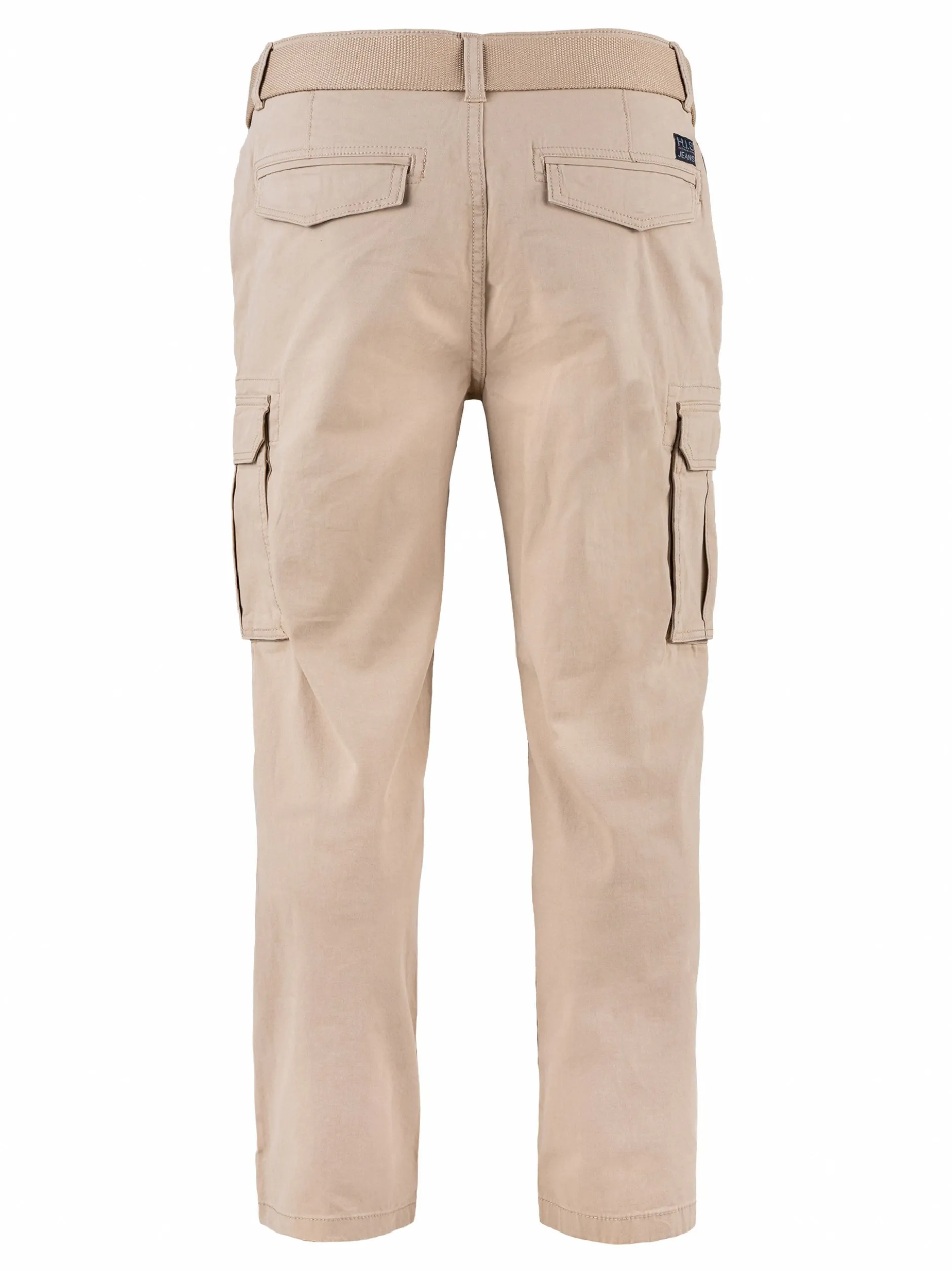 HIS Herren Cargohose - Cotton Heritage (mit Gürtel) in beige