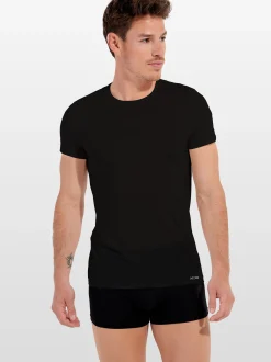 HOM Herren T-Shirt - H-Fresh Crew Neck in schwarz