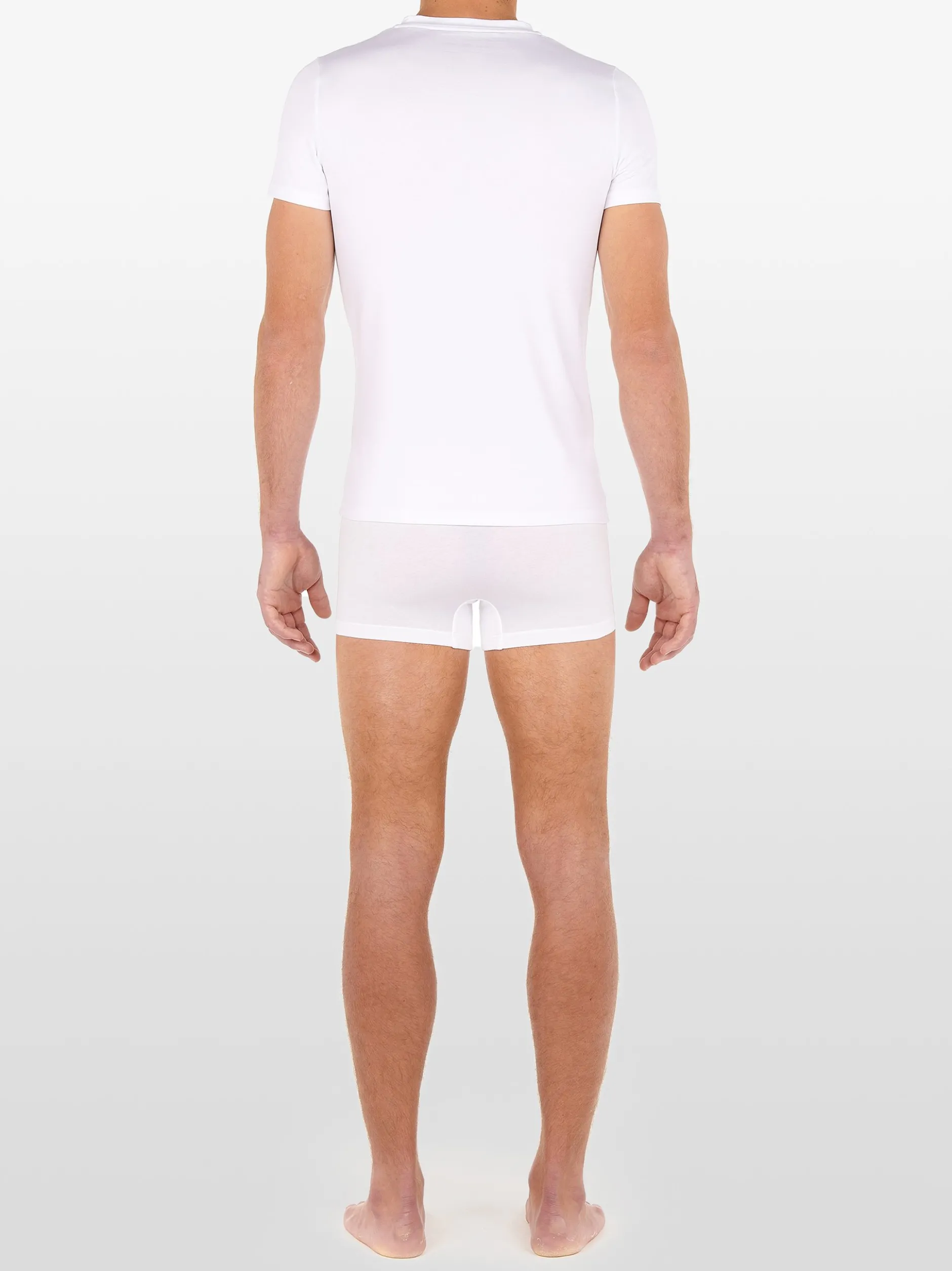 HOM Herren V-Shirt - Tencel Soft in weiß