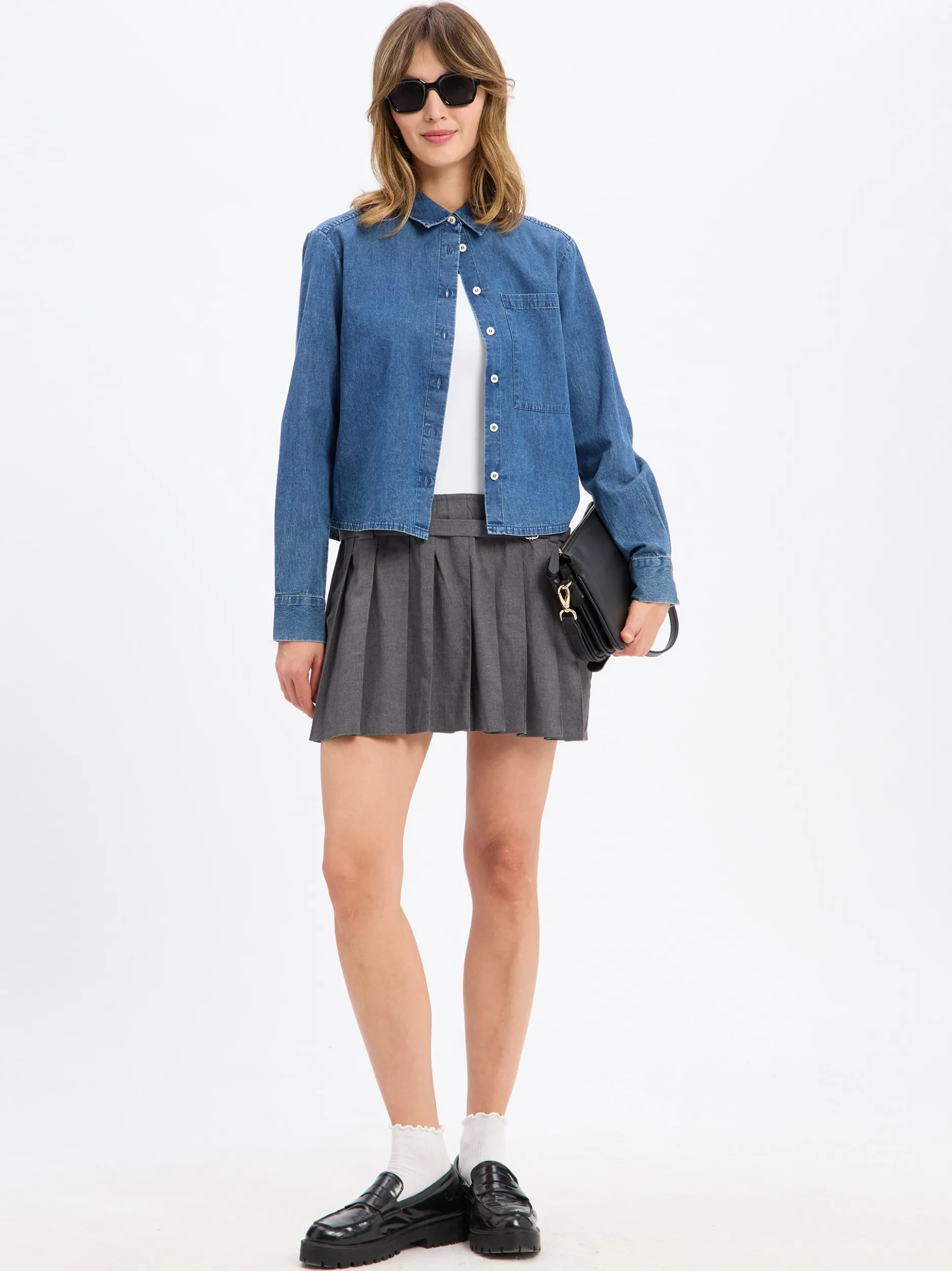 HUGO BLUE Damen Sommerkleid - Norila in weiß grau