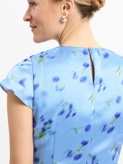 HUGO Damen A-Linien-Kleid - Kamela in hellblau royal
