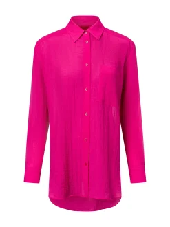 HUGO Damen Bluse Elodina in fuchsia - Ärmel: langarm