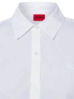 HUGO Damen Bluse - The Essential Shirt in weiß
