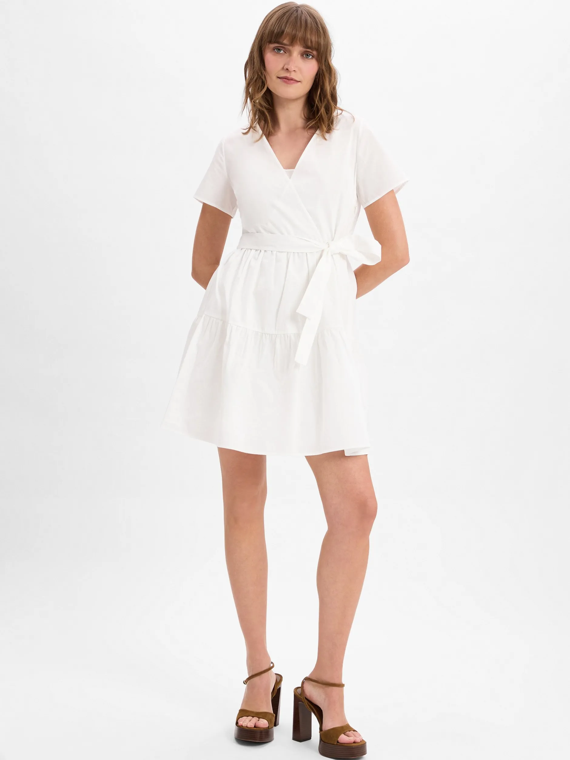 HUGO Damen Freizeitkleid - Kilisa in weiß - Länge: midi