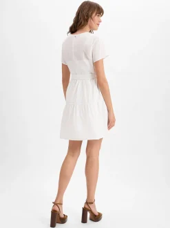 HUGO Damen Freizeitkleid - Kilisa in weiß - Länge: midi