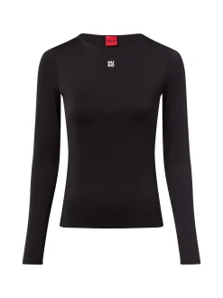 HUGO Damen Langarmshirt - Dasiia in schwarz