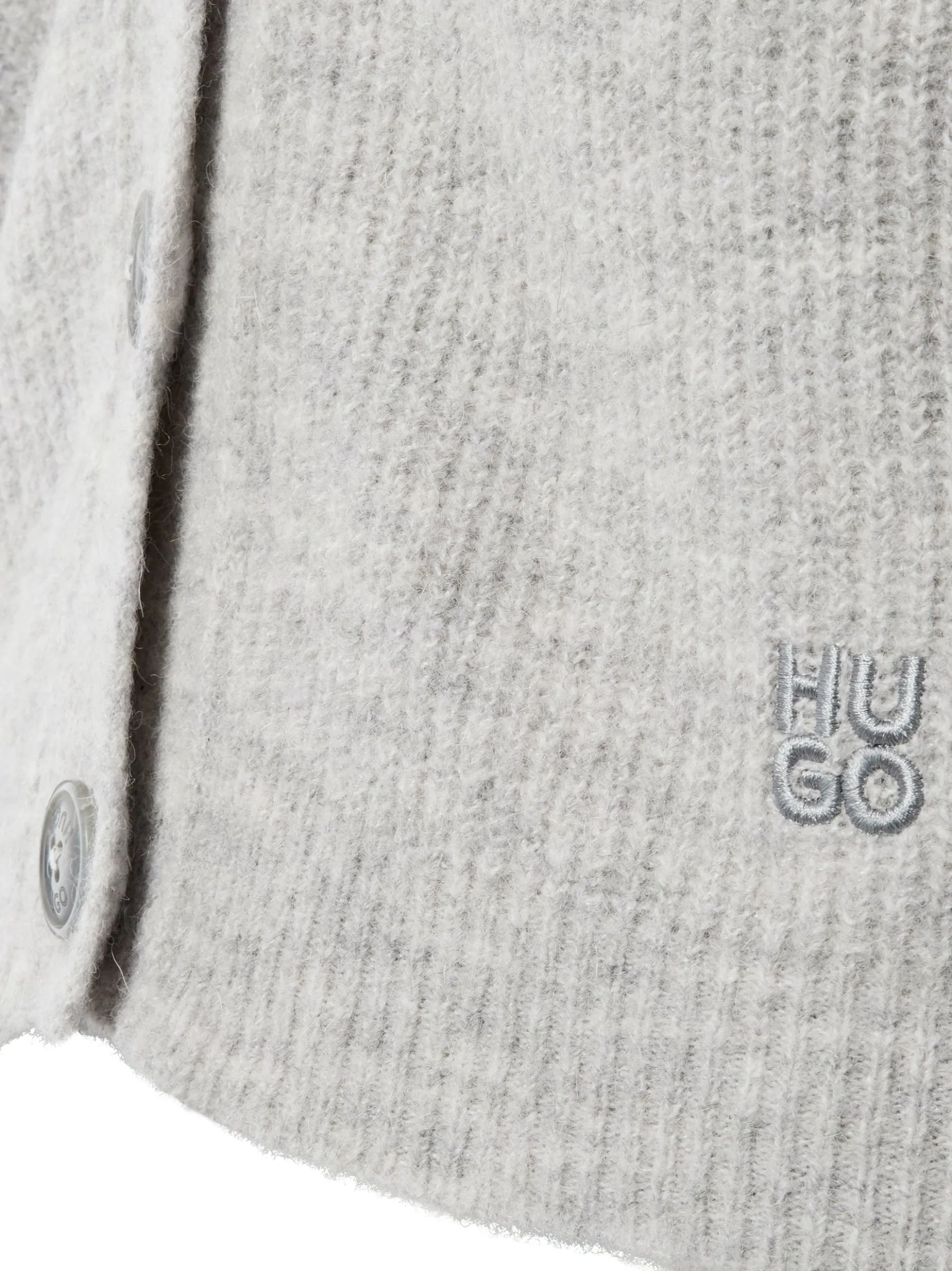 HUGO Damen Strickjacke mit Woll- und Alpaka-Anteil - Sarendie in hellgrau