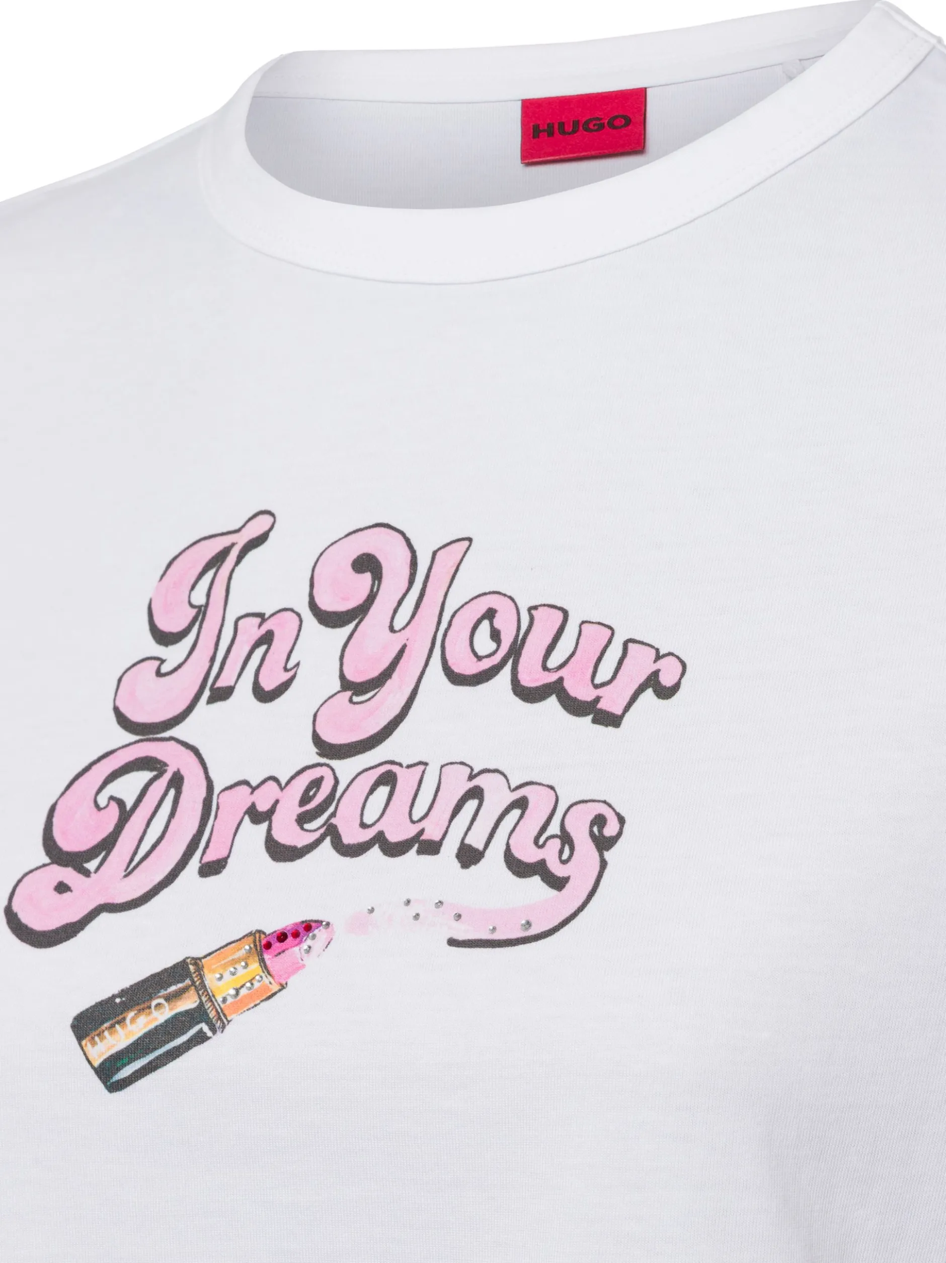 HUGO Damen T-Shirt - Damacia_5 in weiß pink