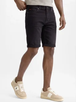 HUGO Herren Bermudajeans in schwarz - Länge: mittel