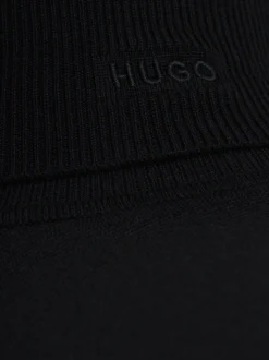 HUGO Herren Strickpullover aus Schurwolle - San Thomas in schwarz