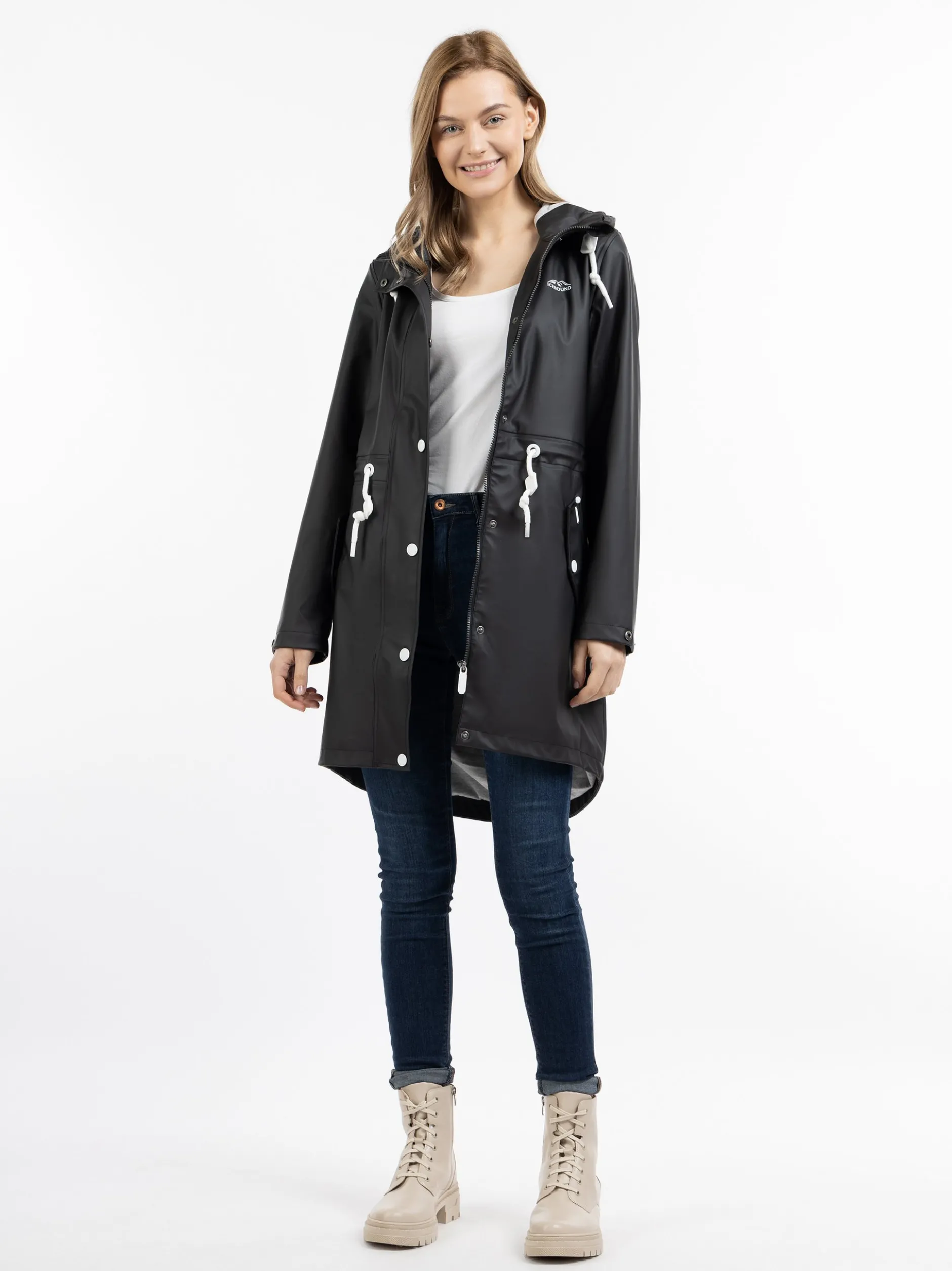 ICEBOUND Damen Regenmantel in schwarz
