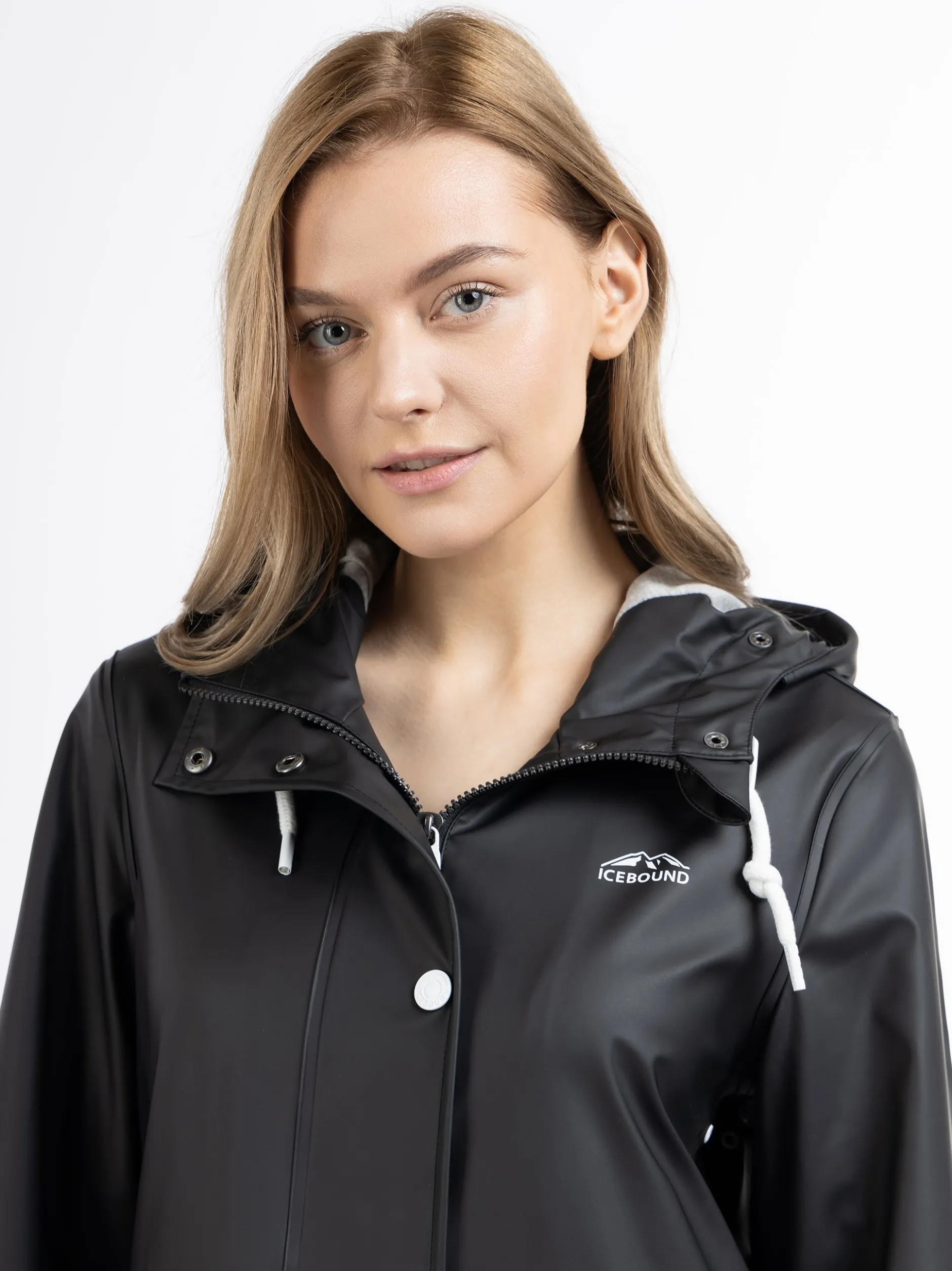 ICEBOUND Damen Regenmantel in schwarz