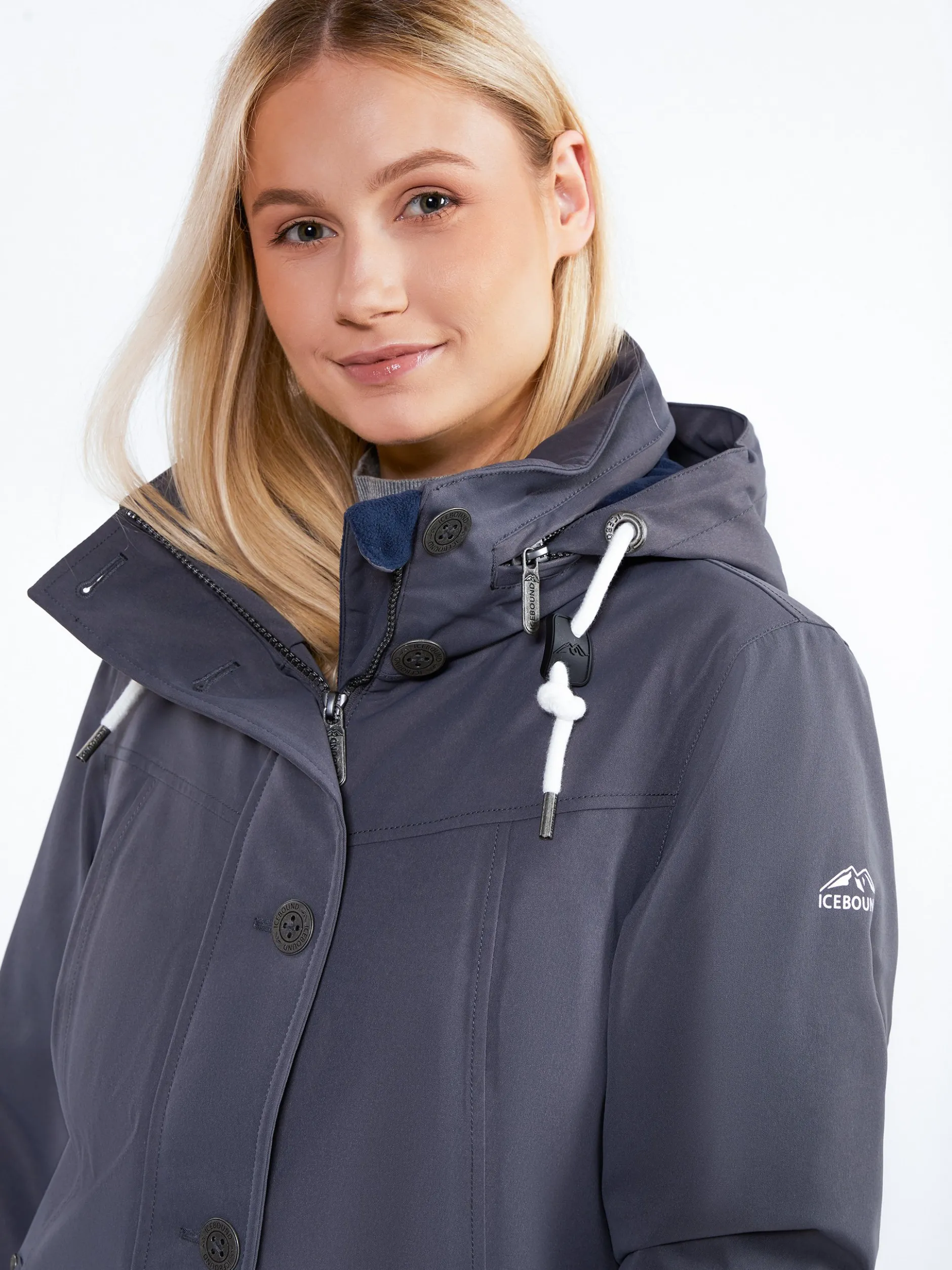 ICEBOUND Damen Winterjacke in dark stone