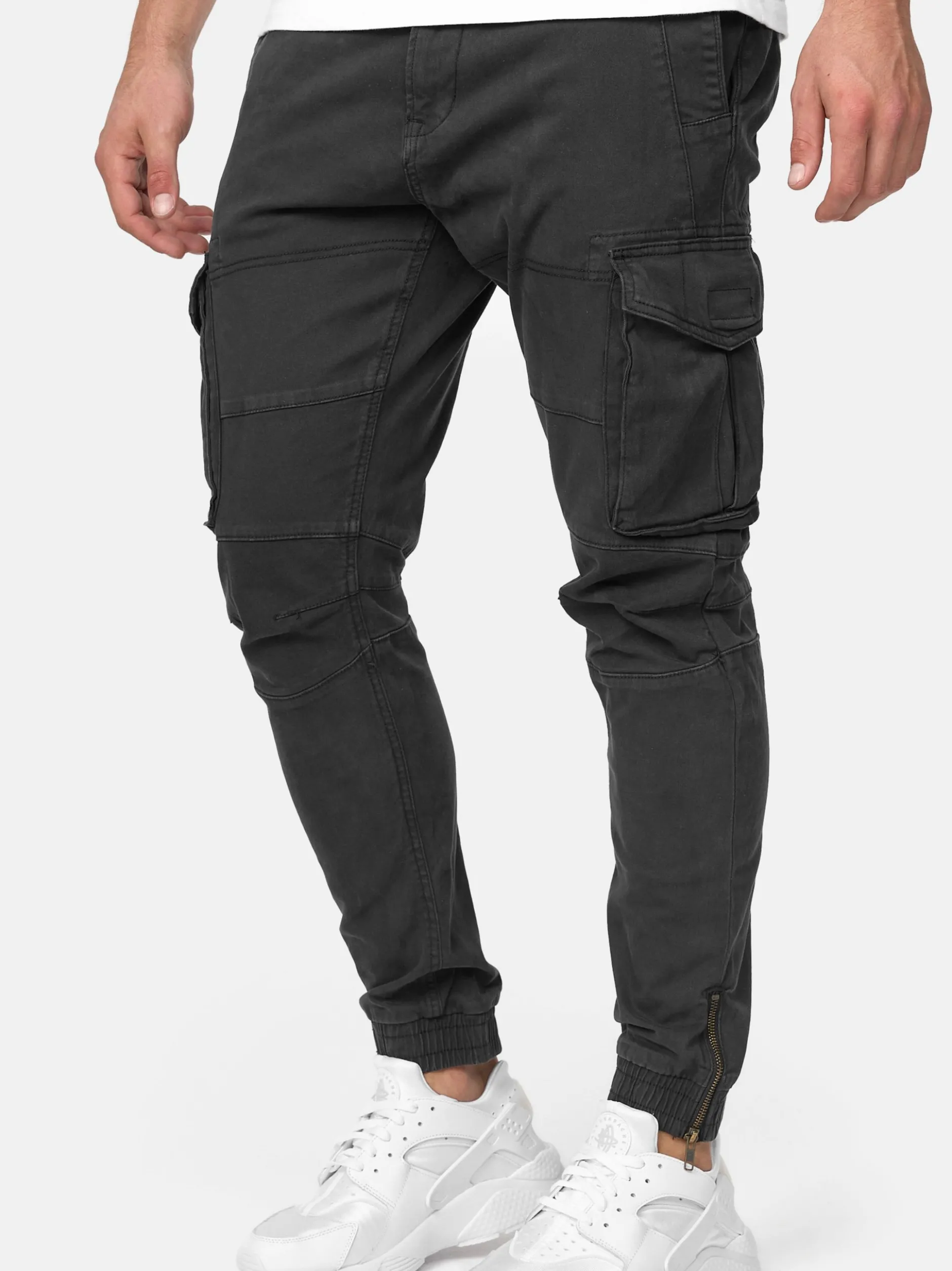 Indicode Herren Cargohose - Alex in schwarz