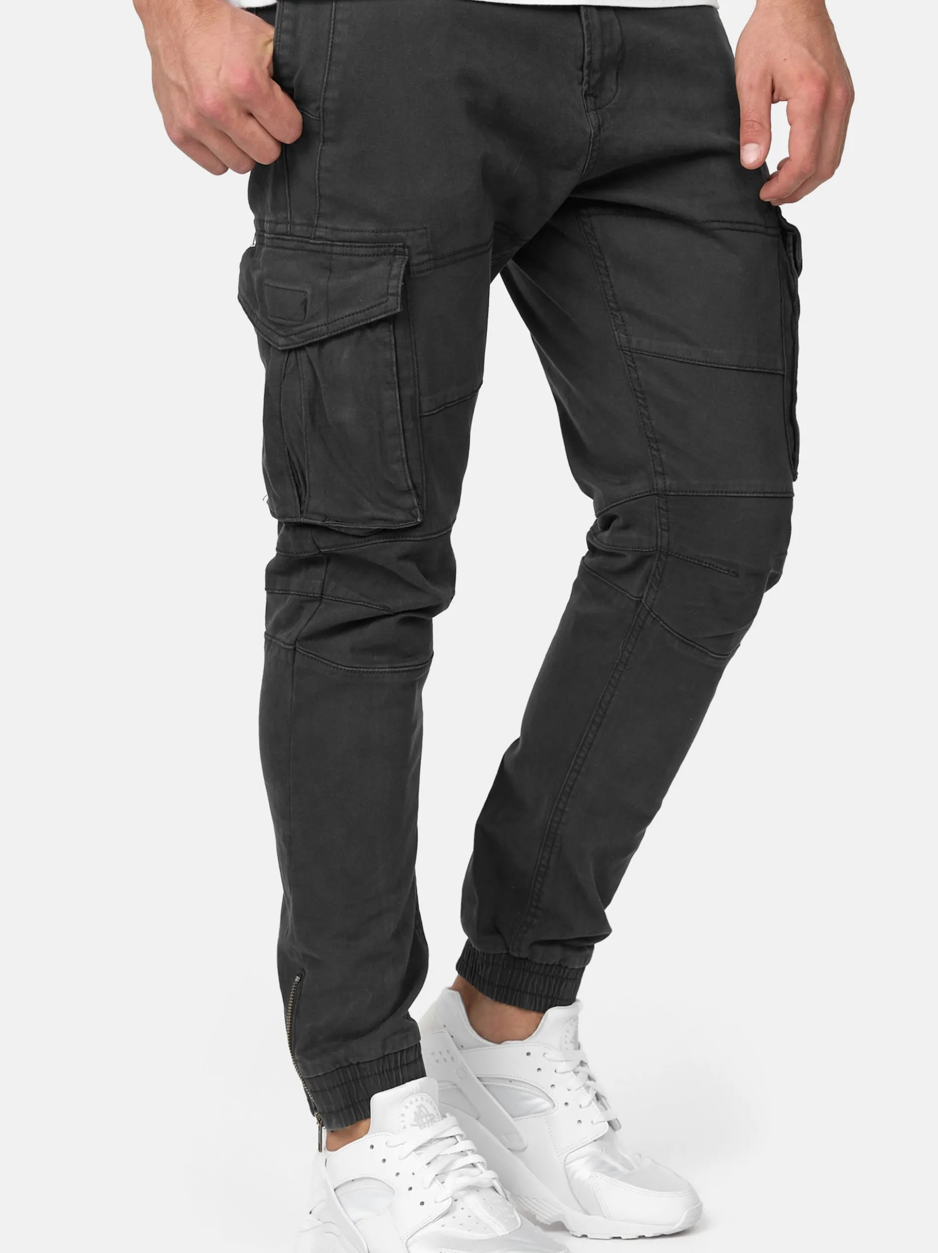 Indicode Herren Cargohose - Alex in schwarz