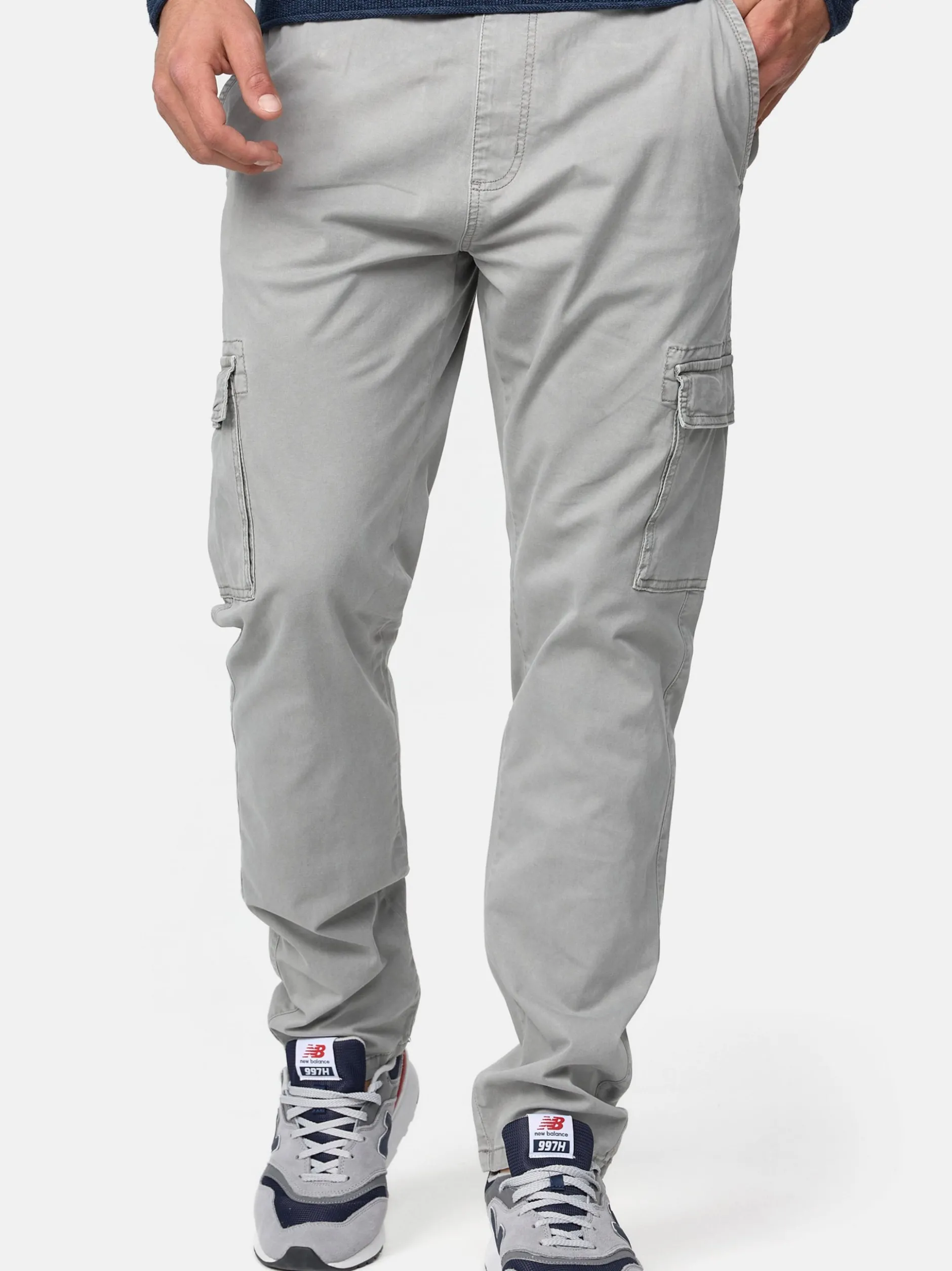 Indicode Herren Cargohose - Broadwick in hellgrau grau