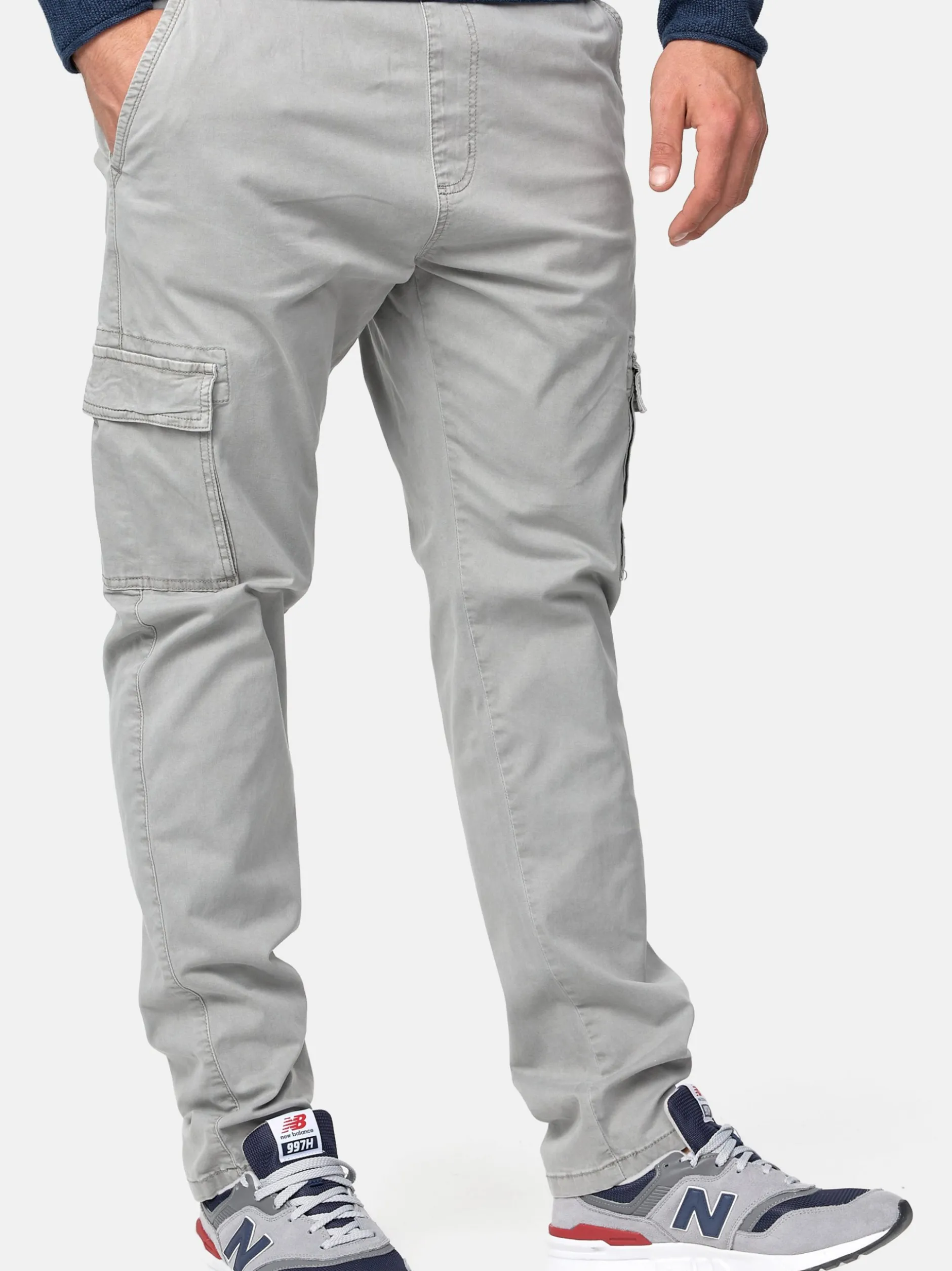 Indicode Herren Cargohose - Broadwick in hellgrau grau