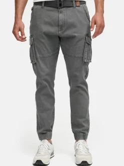Indicode Herren Cargohose - Kerr in grau anthrazit