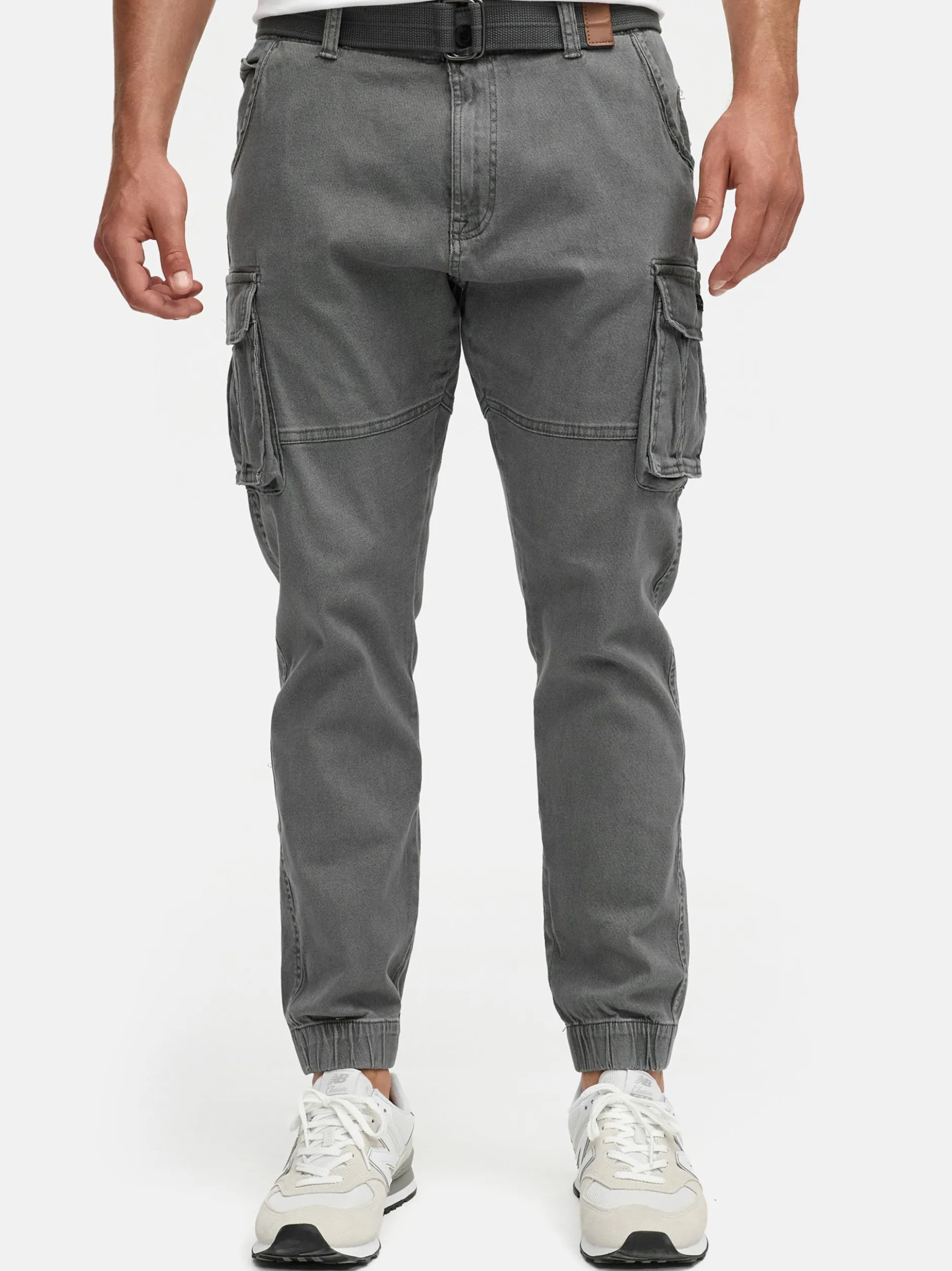 Indicode Herren Cargohose - Kerr in grau anthrazit