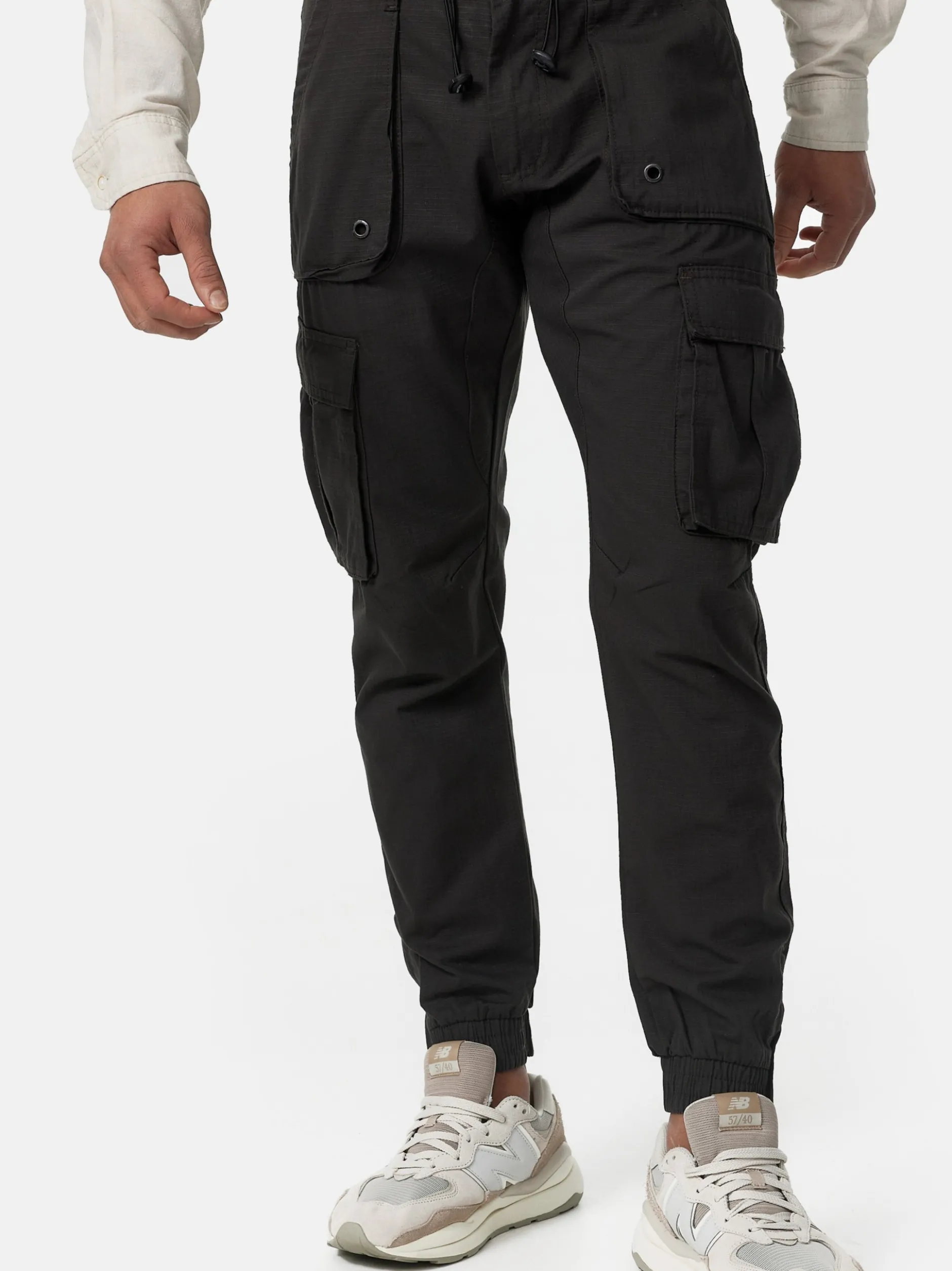 Indicode Herren Cargohose - Leonard in anthrazit