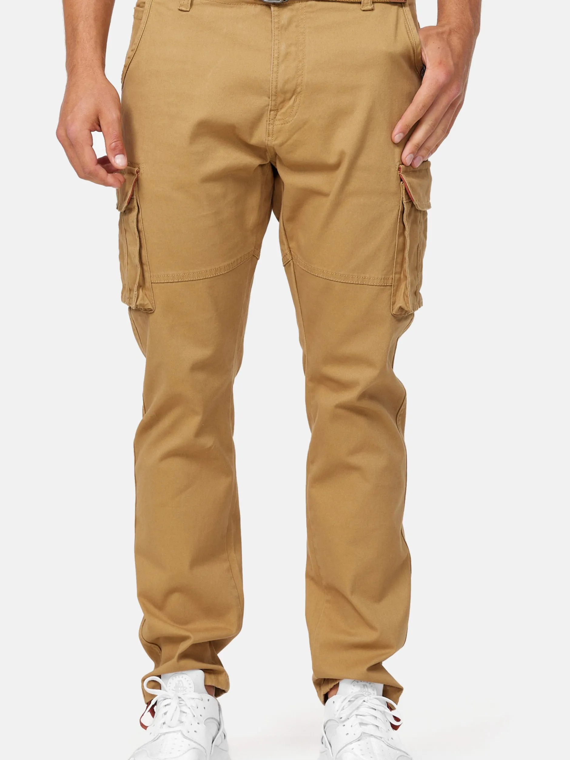 Indicode Herren Cargohose - Mathen in camel