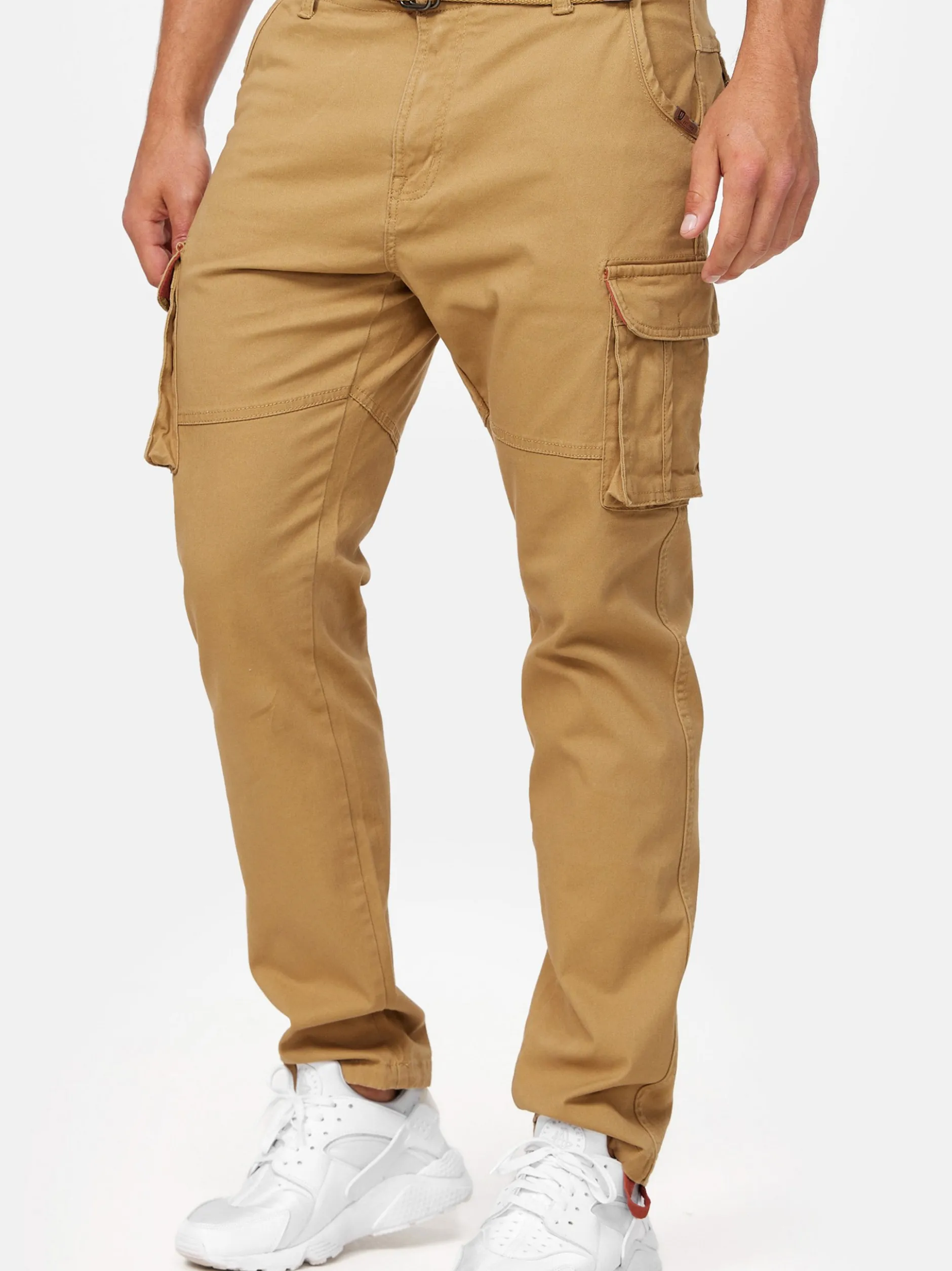 Indicode Herren Cargohose - Mathen in camel